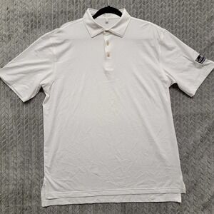 Peter Millar Summer Comfort Mens Golf‎ Polo Shirt Size Large White Clay Moore